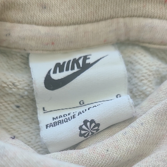 Nike Speckeled Cream Cropped Hooded Sweatshirt - Picture 2 of 7
